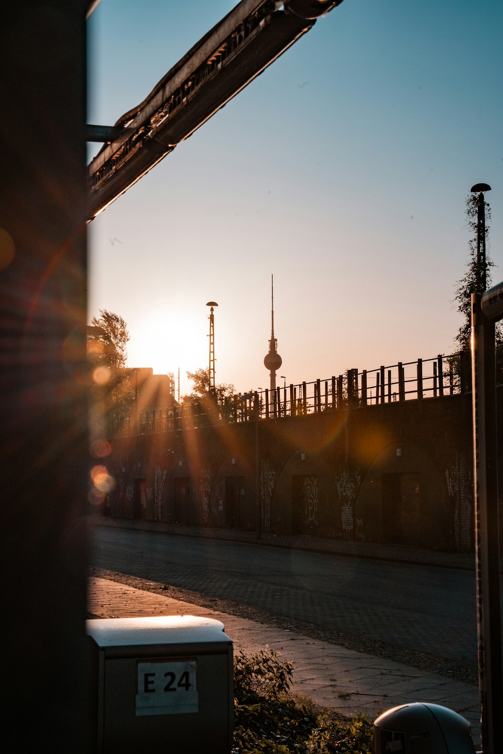 silhouette of building during sunset