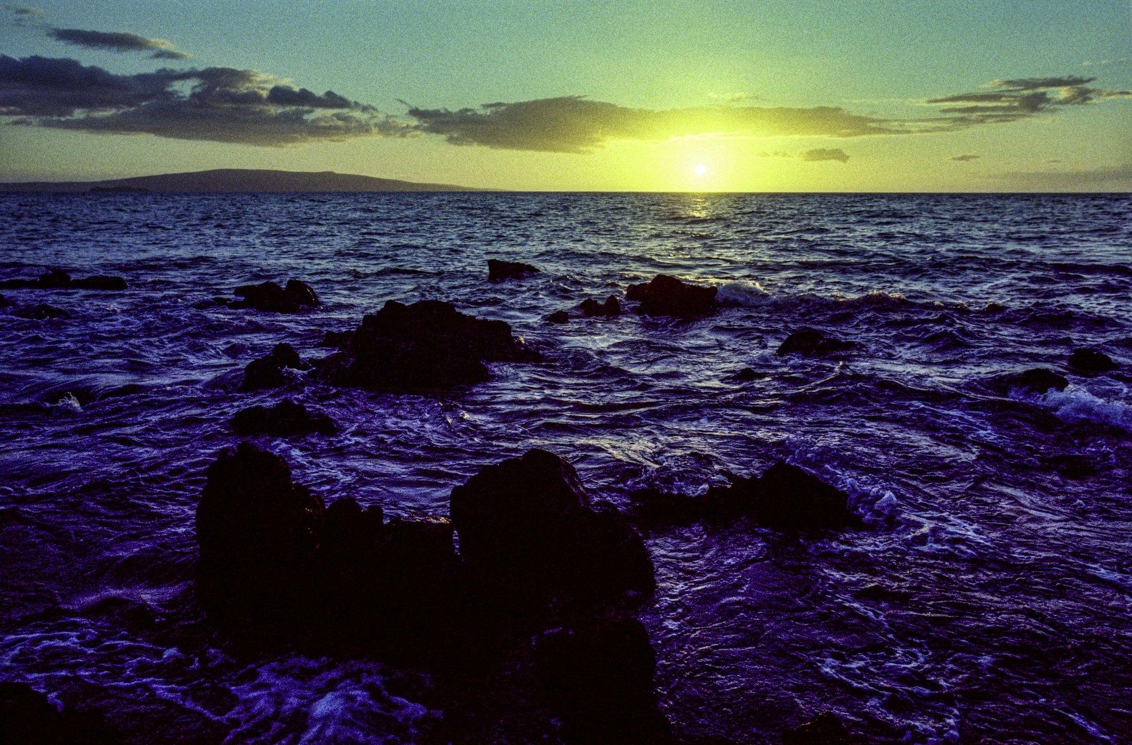 Rocky Wailea coastline and Pacific Ocean in South Maui