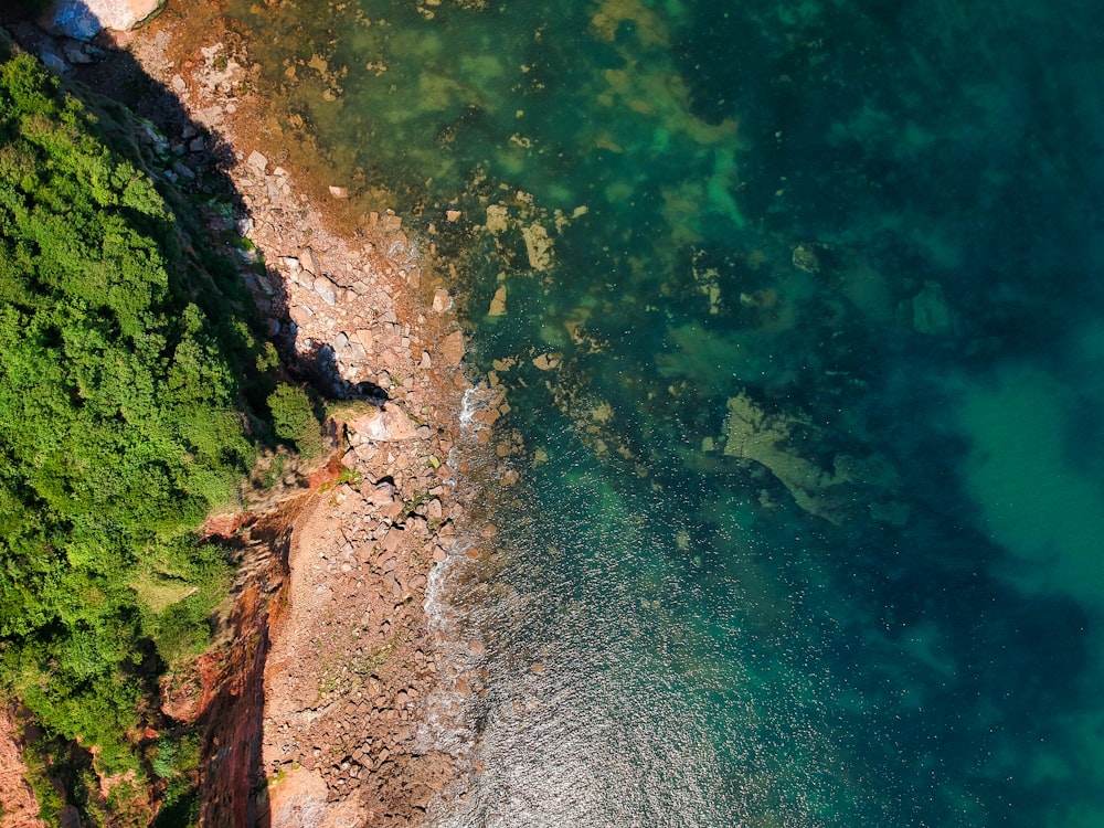 green and brown rocky mountain beside body of water during daytime