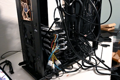 black and white electric wires