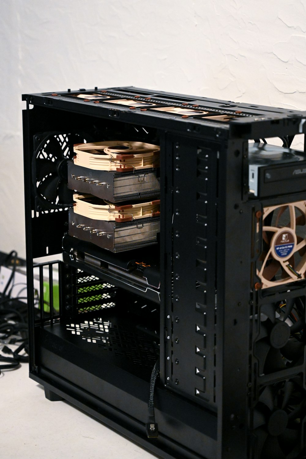 black and brown computer tower