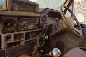 Close-up of the Land Cruiser's detailed interior.