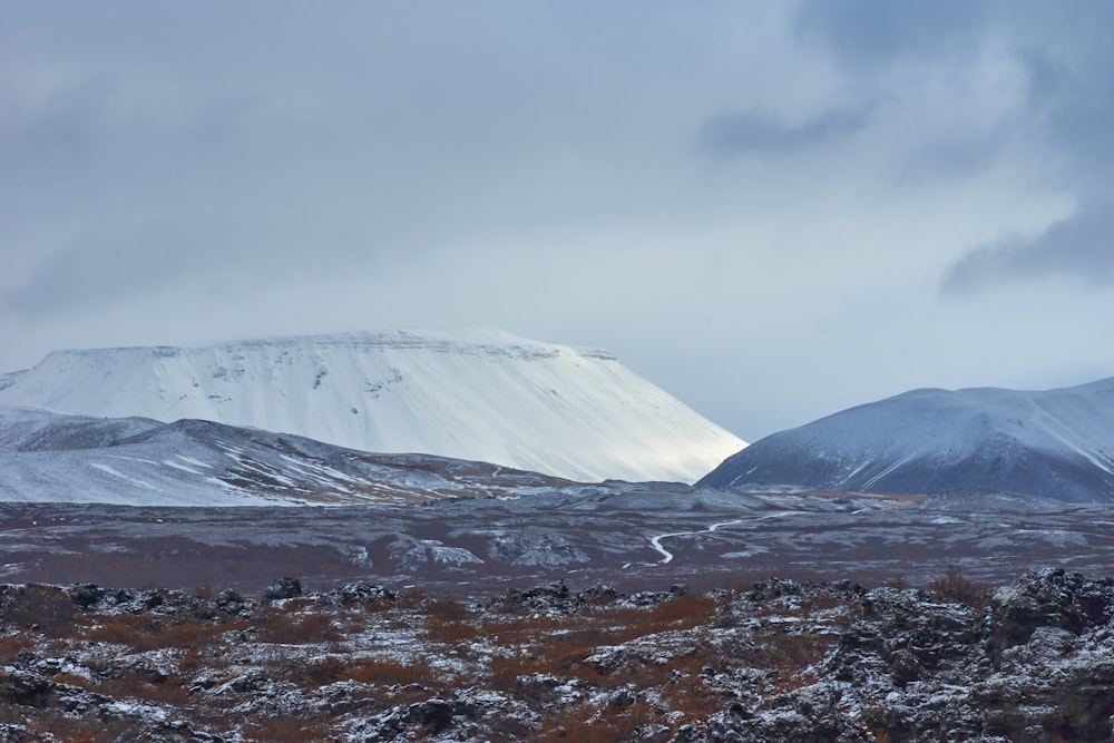 white snow covered mountain under cloudy sky during daytime