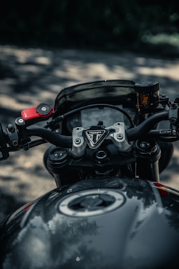 black and silver motorcycle engine
