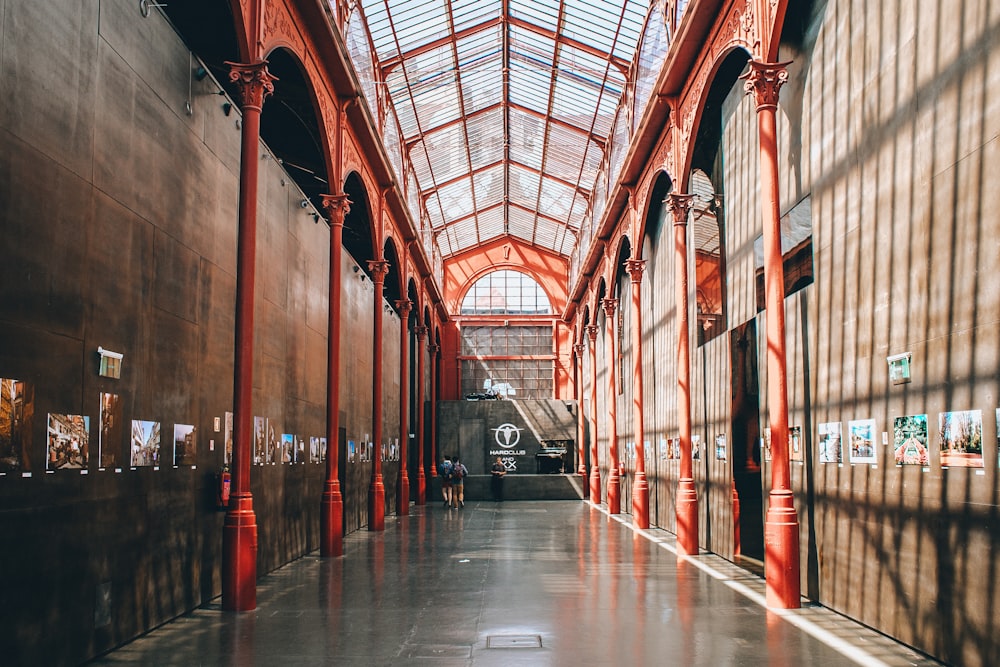 brown wooden hallway with no people