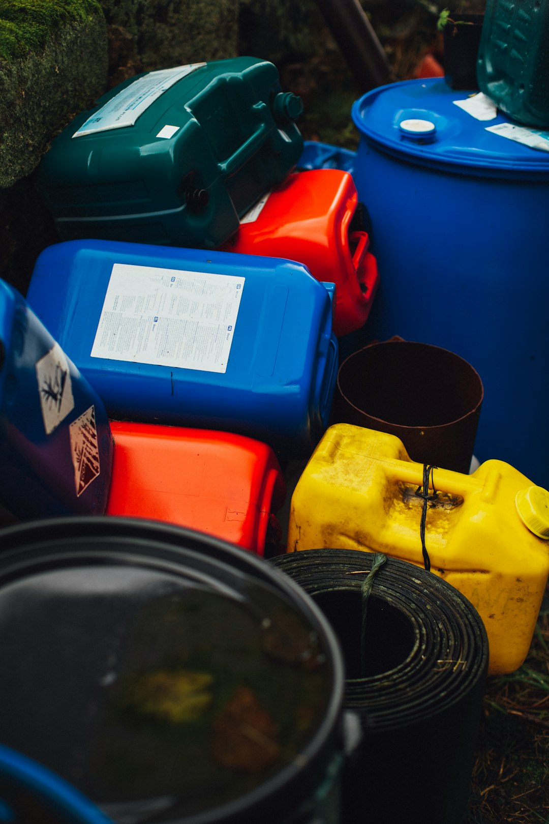 yellow and blue plastic container