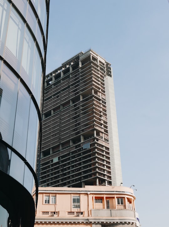 white and black concrete building in Saigon Skydeck Vietnam