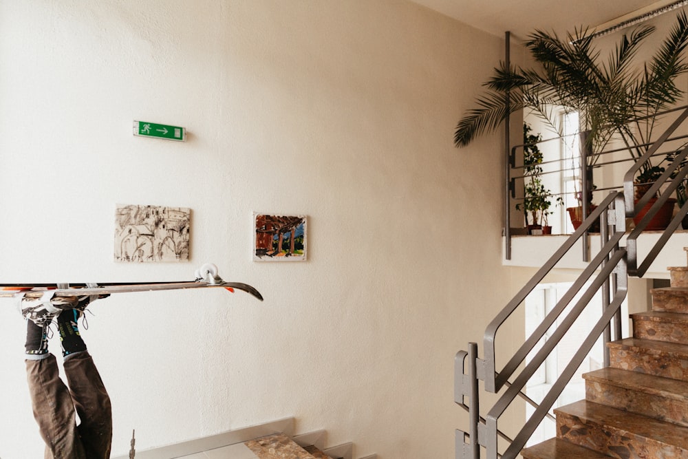 green and white wall mounted signage