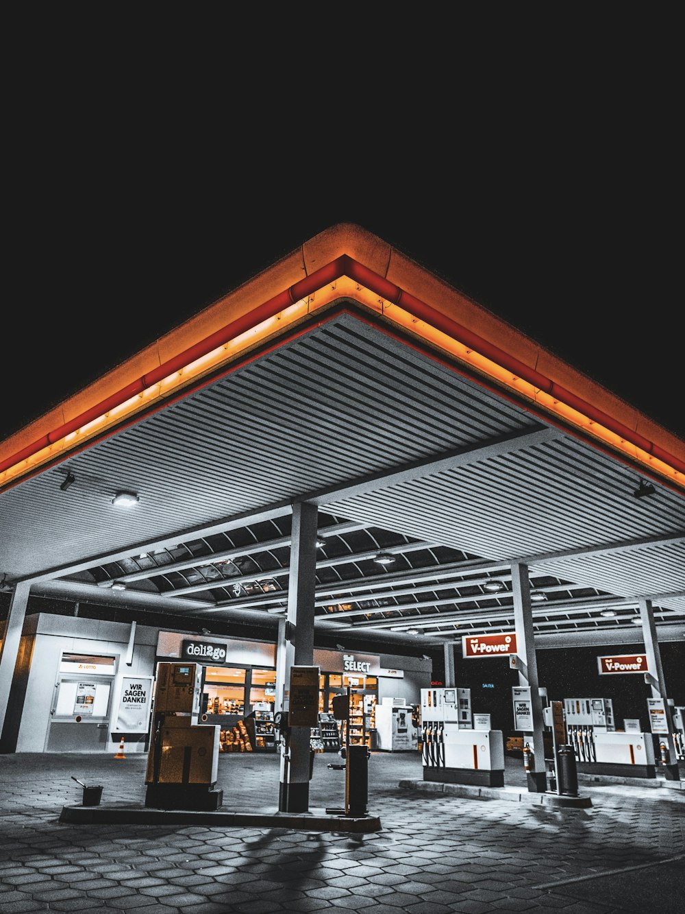 white and orange store front