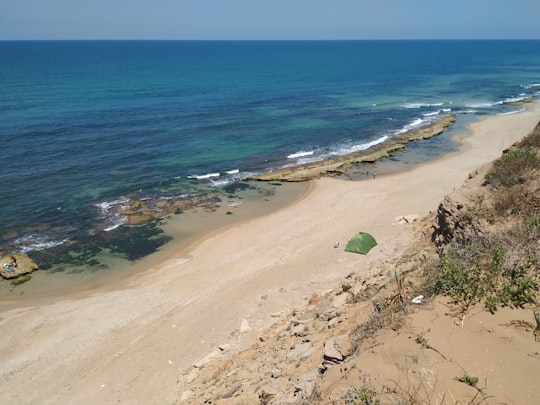 aerial view of beach during daytime in Ga'ash Israel