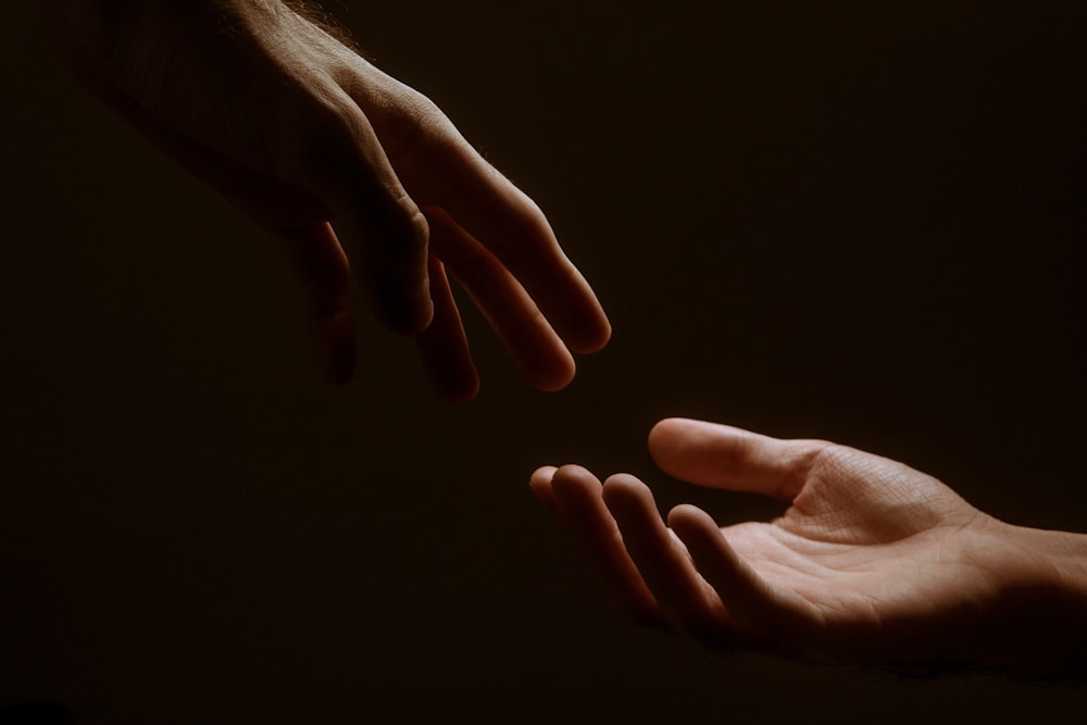 grayscale photo of persons hand