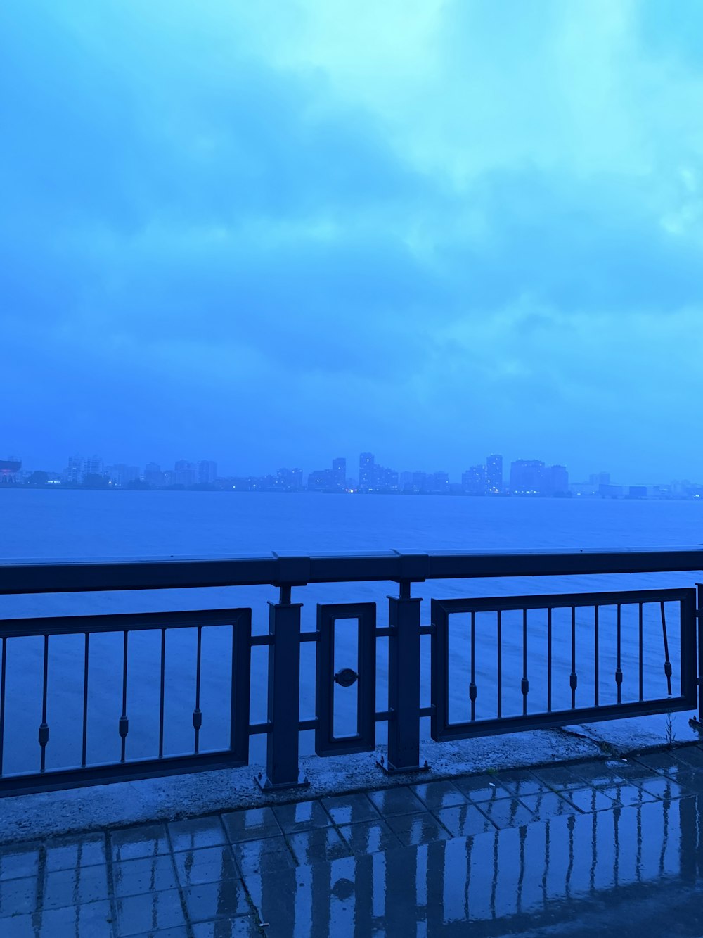 black metal railings near body of water during daytime