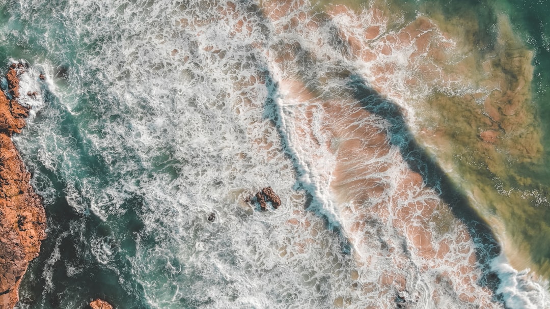 aerial view of ocean waves