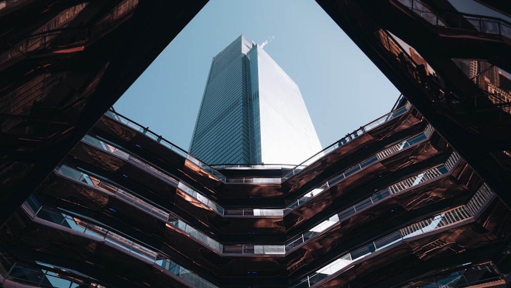 low angle photography of high rise building