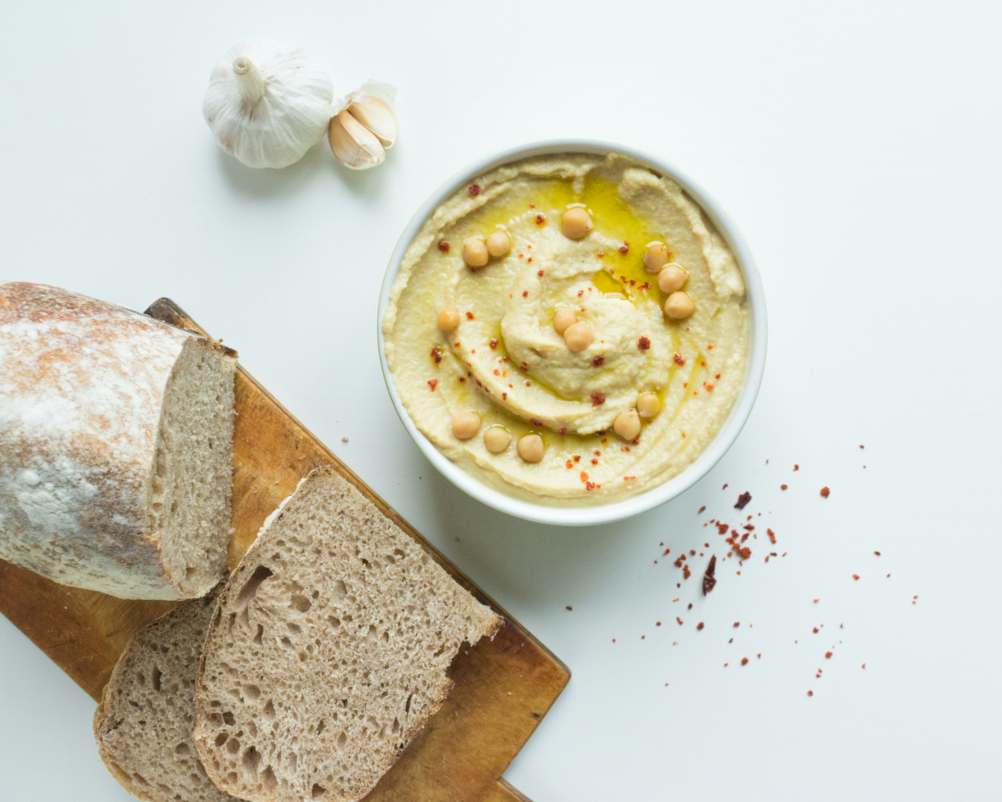 Home made bread and hummus