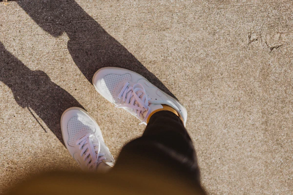 Baskets en cuir blanc blanc