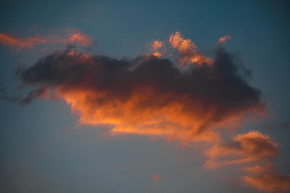 orange and blue cloudy sky