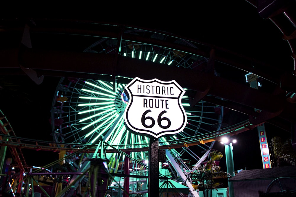 blue and white lighted signage