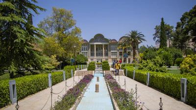 The pavilion and pools of the Eram Garden — Shiraz, Iran