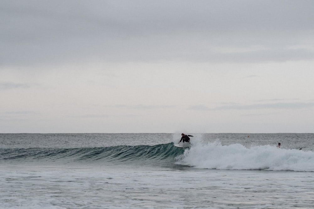 person surfing on sea waves during daytime