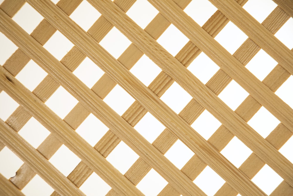 brown and white checkered textile