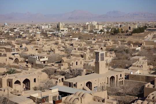 aerial view of city buildings during daytime in Yazd Iran
