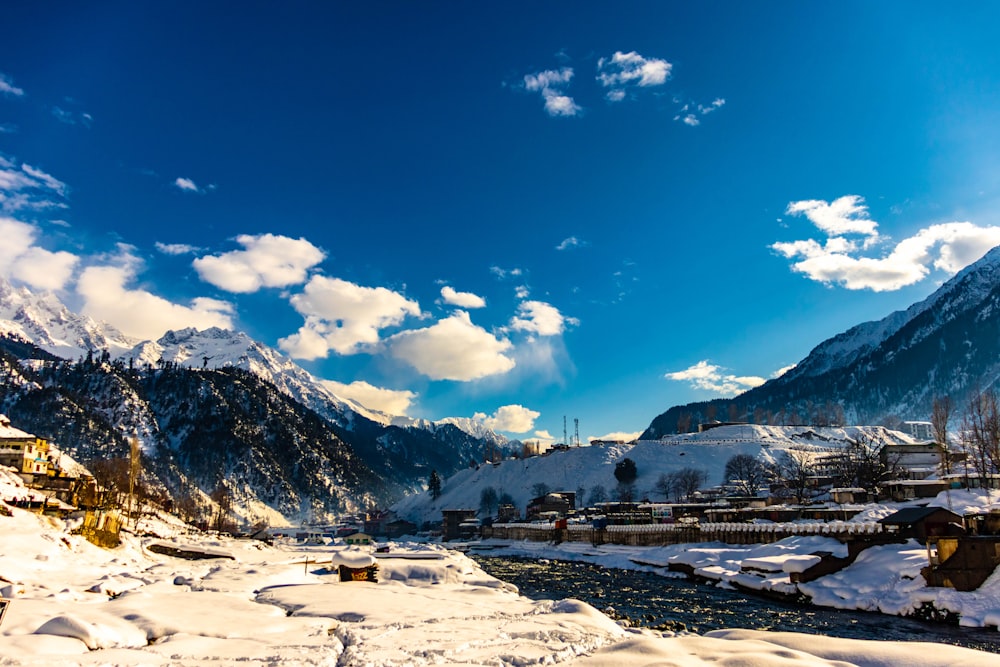 snow covered mountain under blue sky during daytime