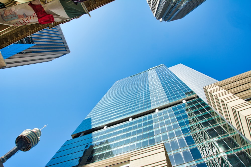 low angle photography of high rise building