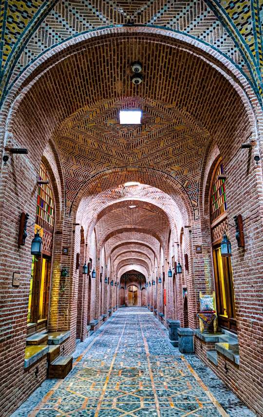 brown and beige brick hallway in Qazvin Iran