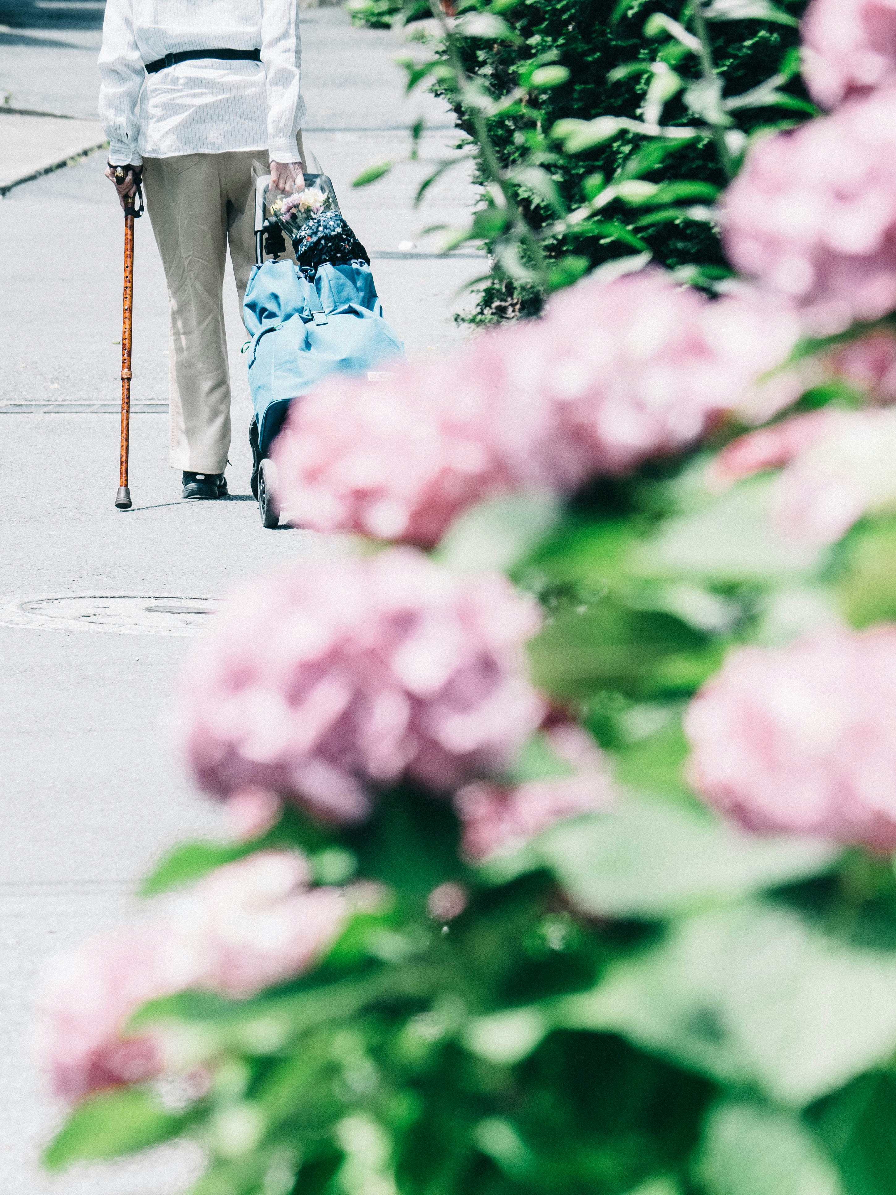 white dress with blue and pink flowers