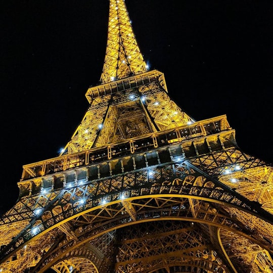 eiffel tower during night time in Eiffel Tower France