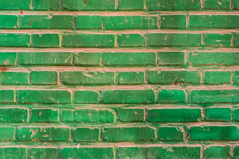 red and green brick wall