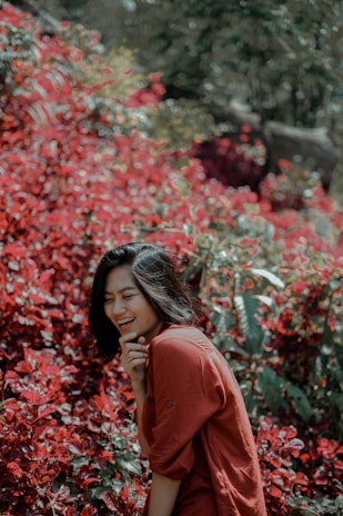 A candid shot of Karen Flowers laughing with fans after a live performance.