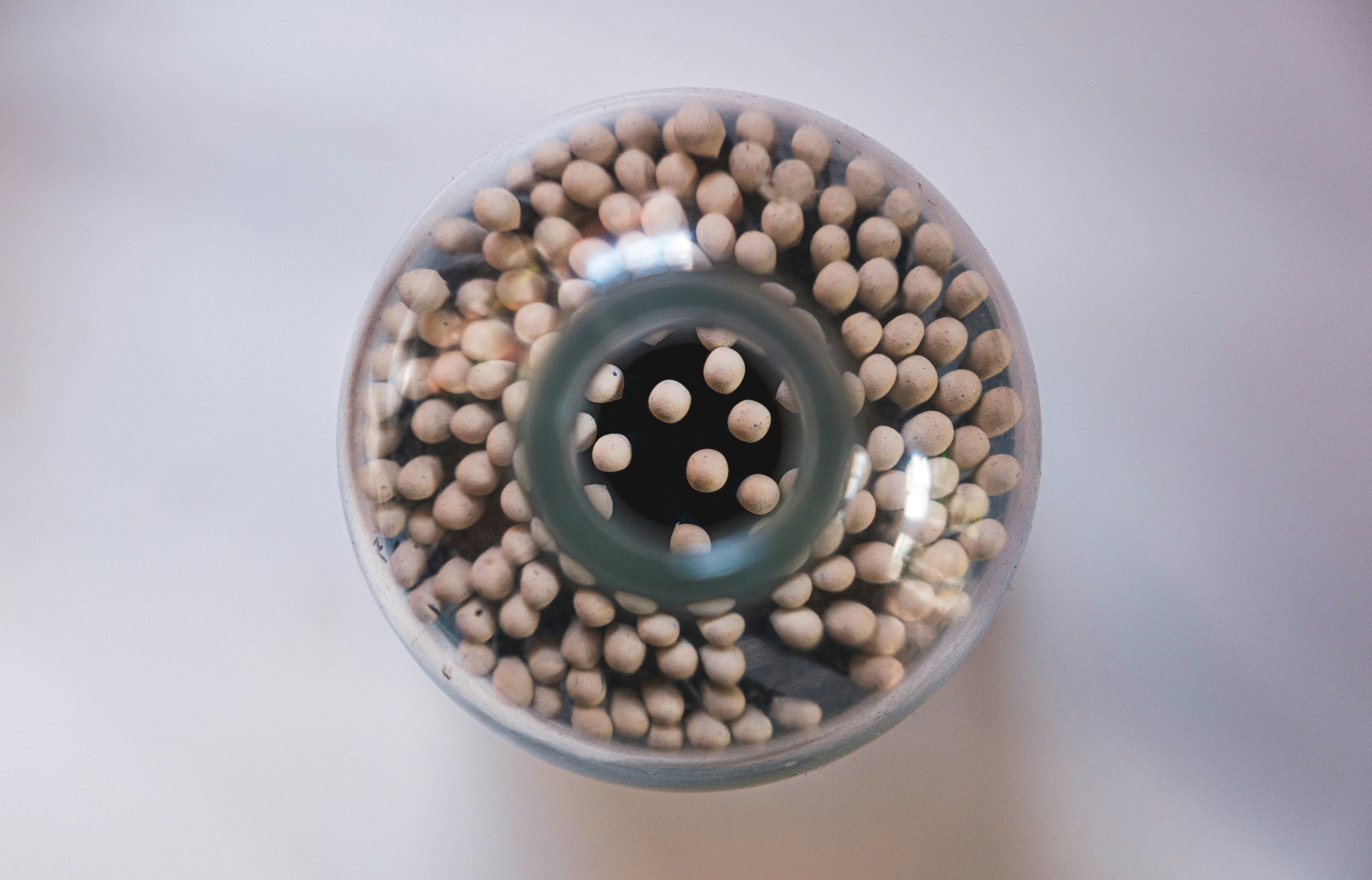 brown and black beans in round container