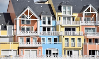 yellow and blue concrete building