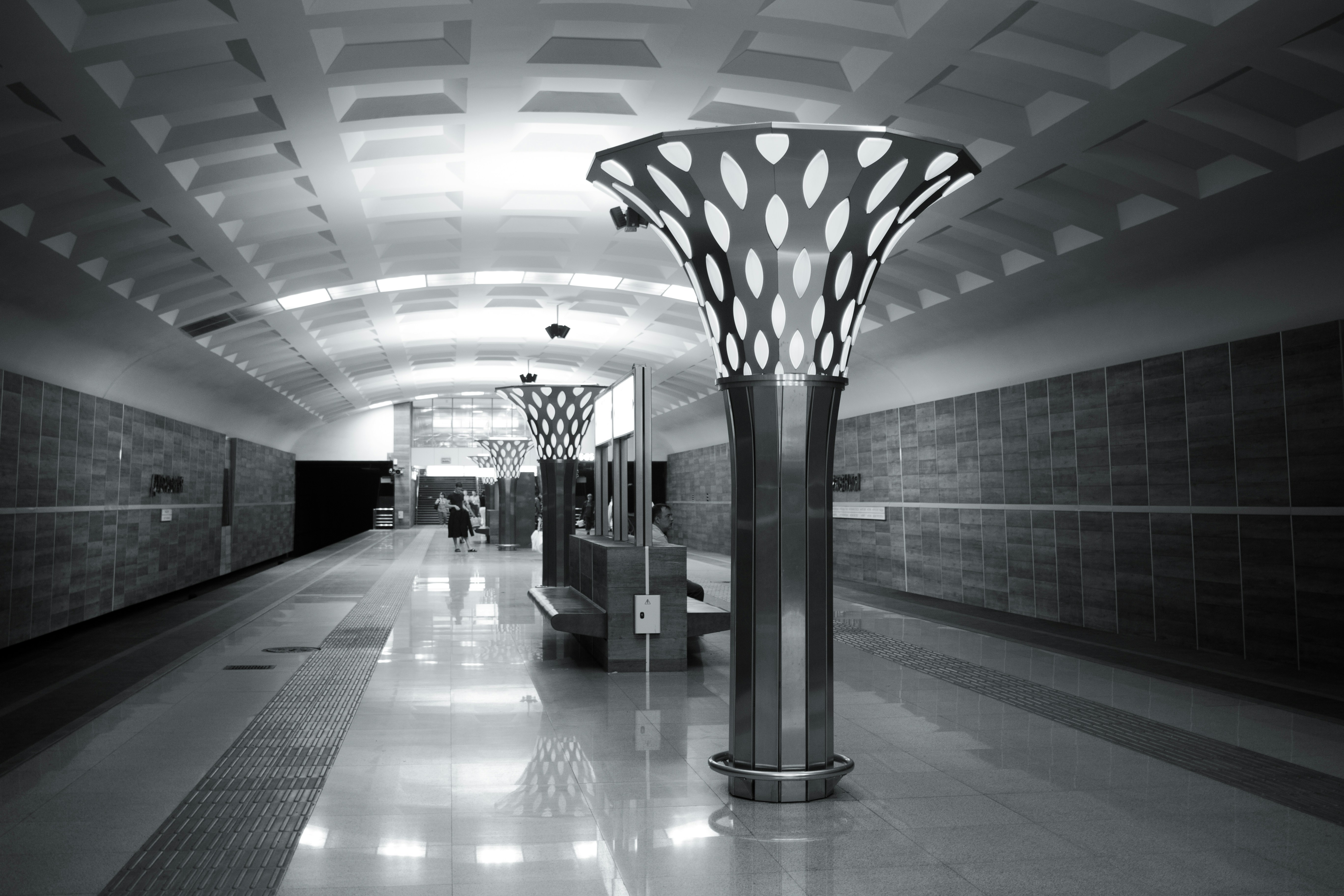 white and black floor tiles