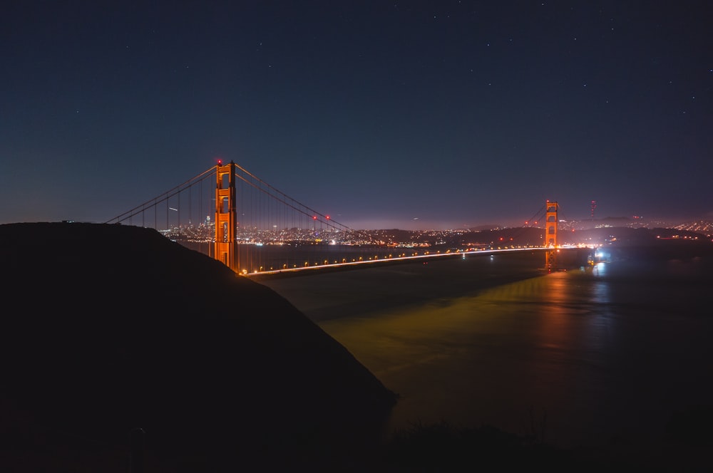 golden gate bridge during night time