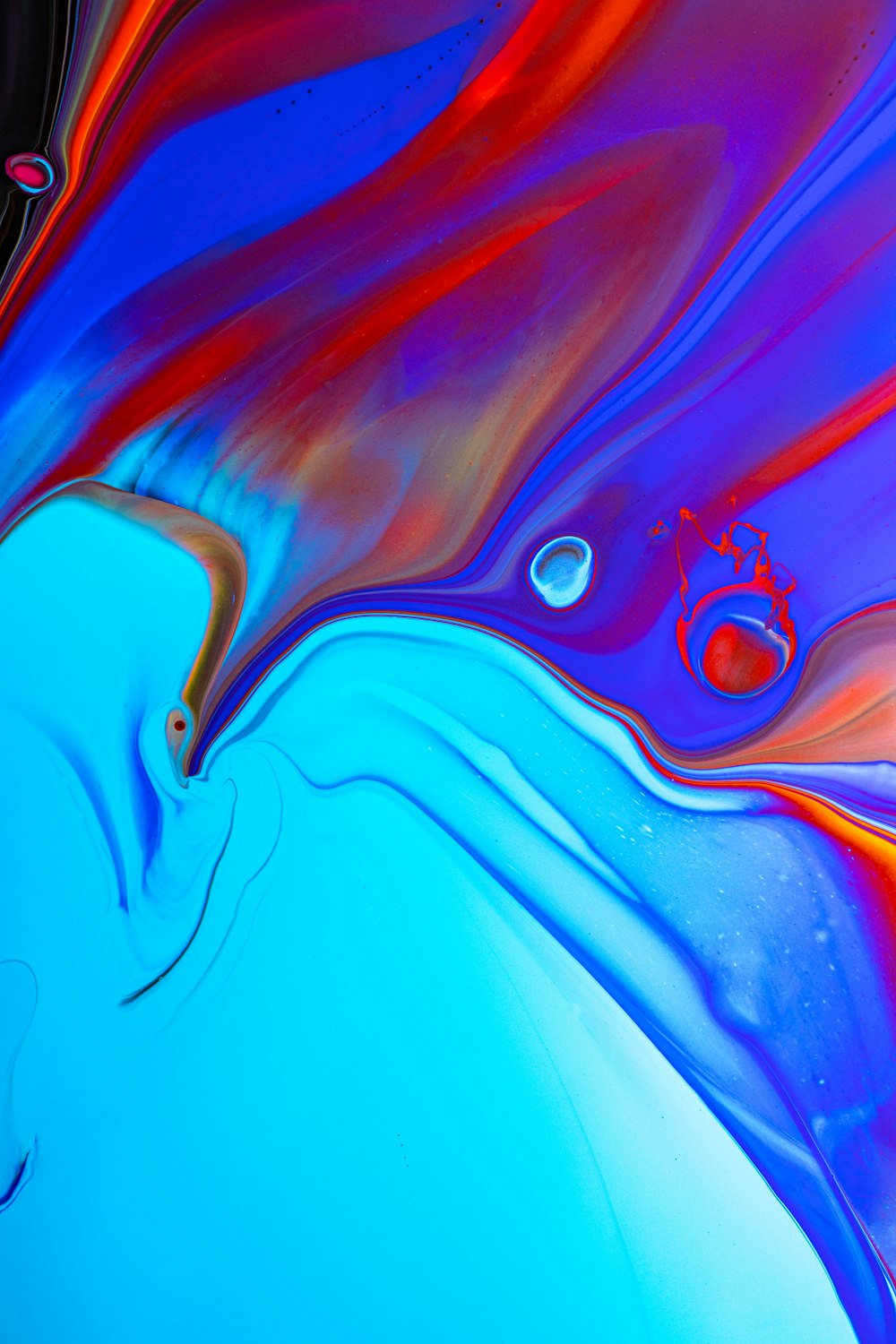 blue and red abstract painting