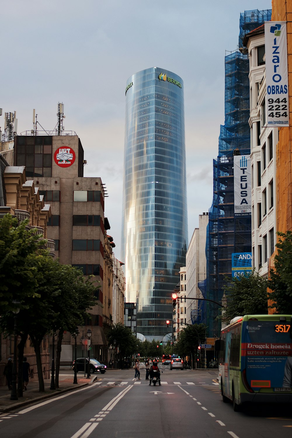 white and blue high rise building