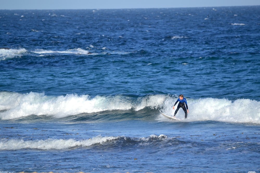 person surfing on sea waves during daytime