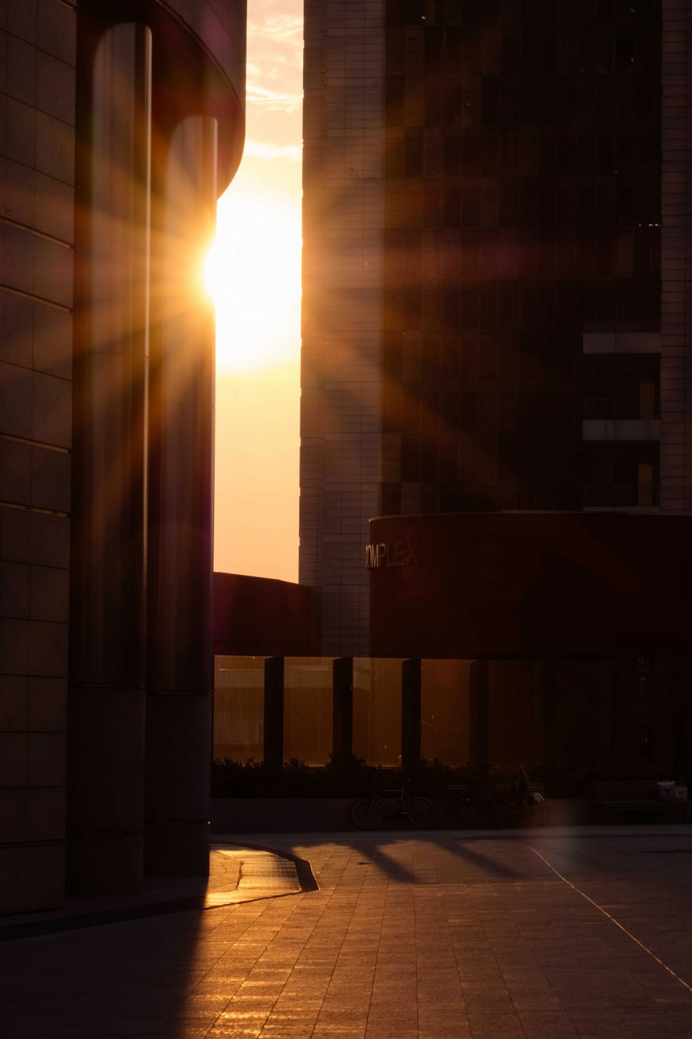 silhouette of building during night time