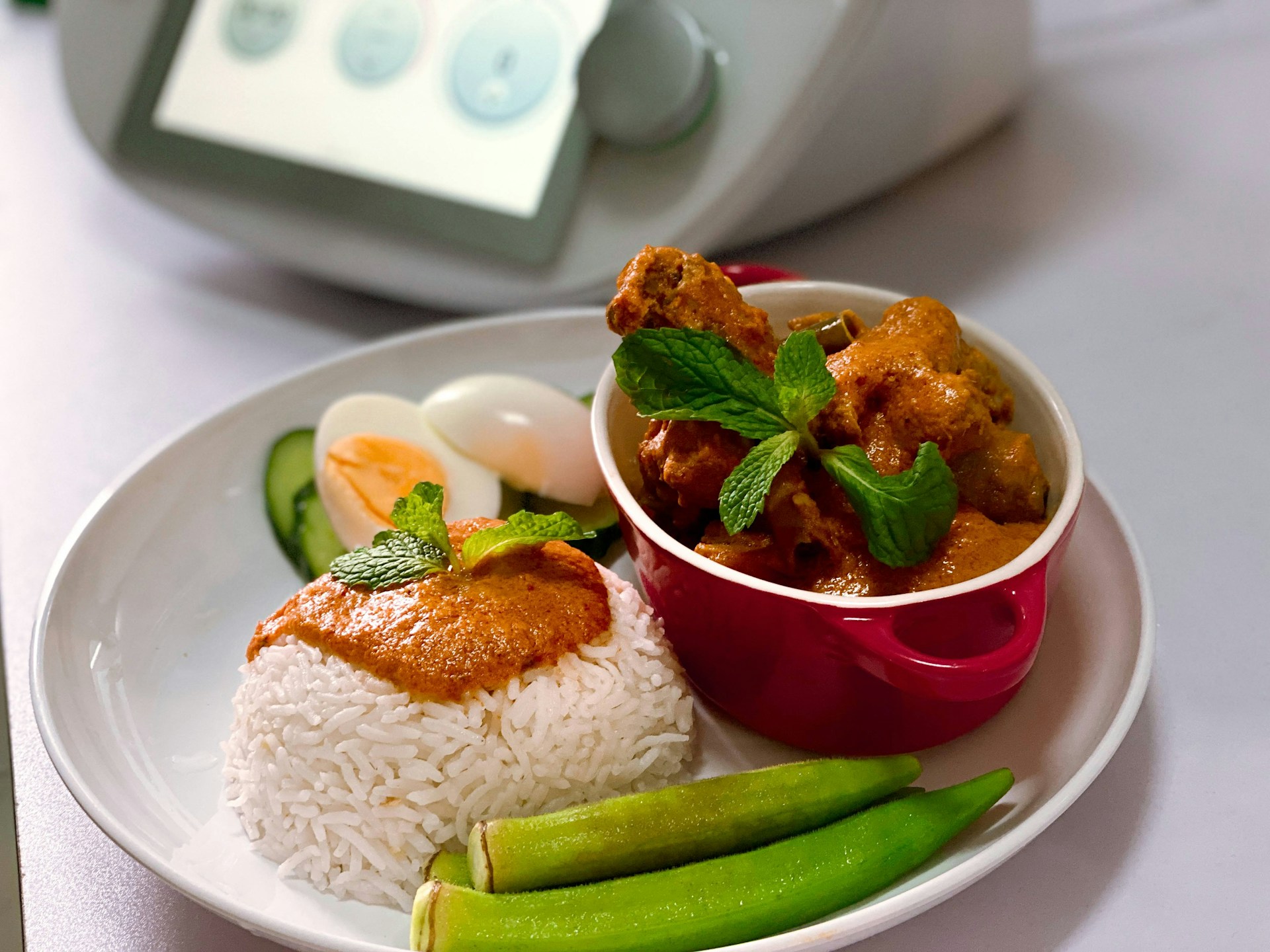 cooked food on white ceramic plate