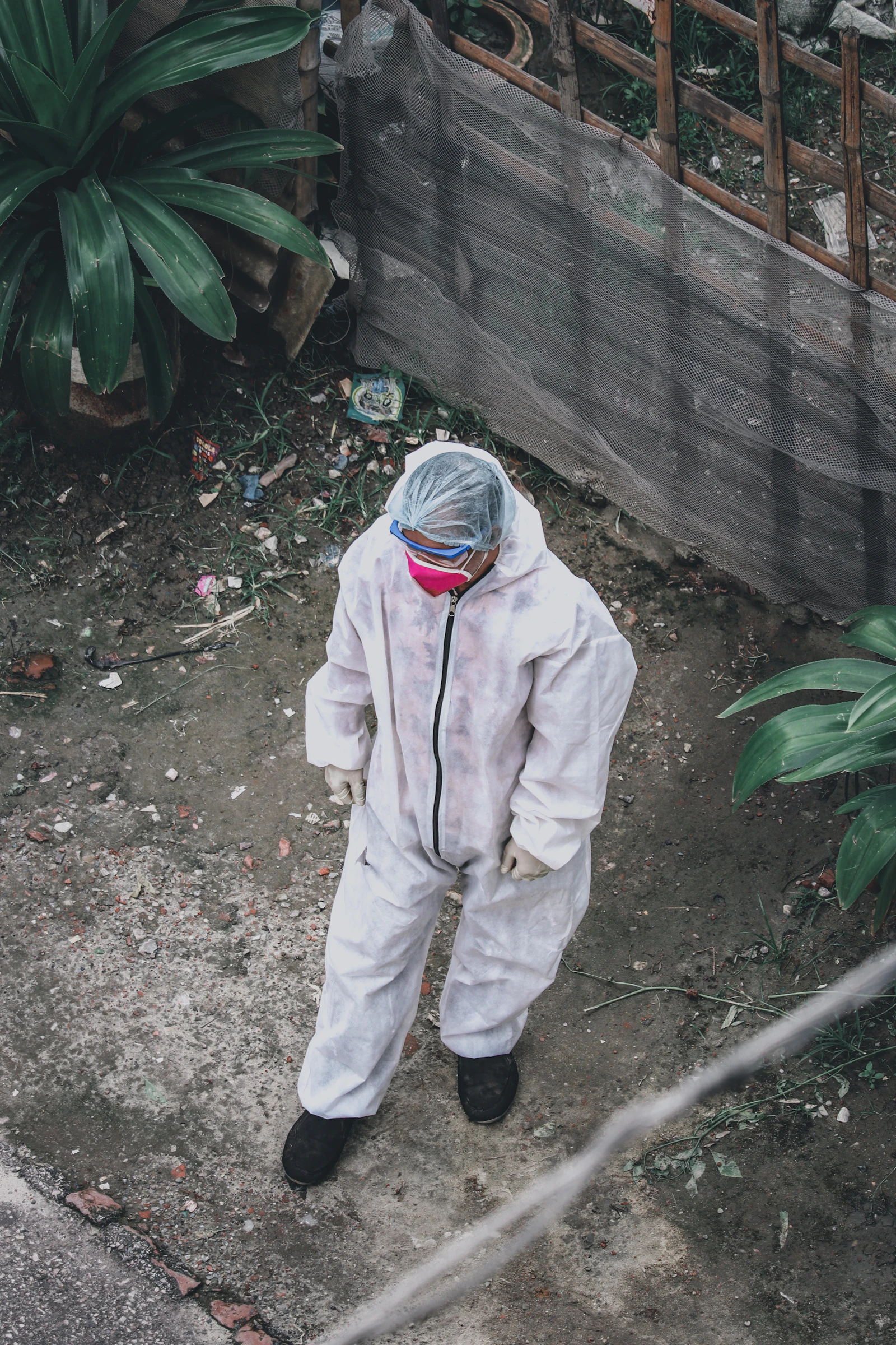 KAVACH technician in protective gear preparing a treatment