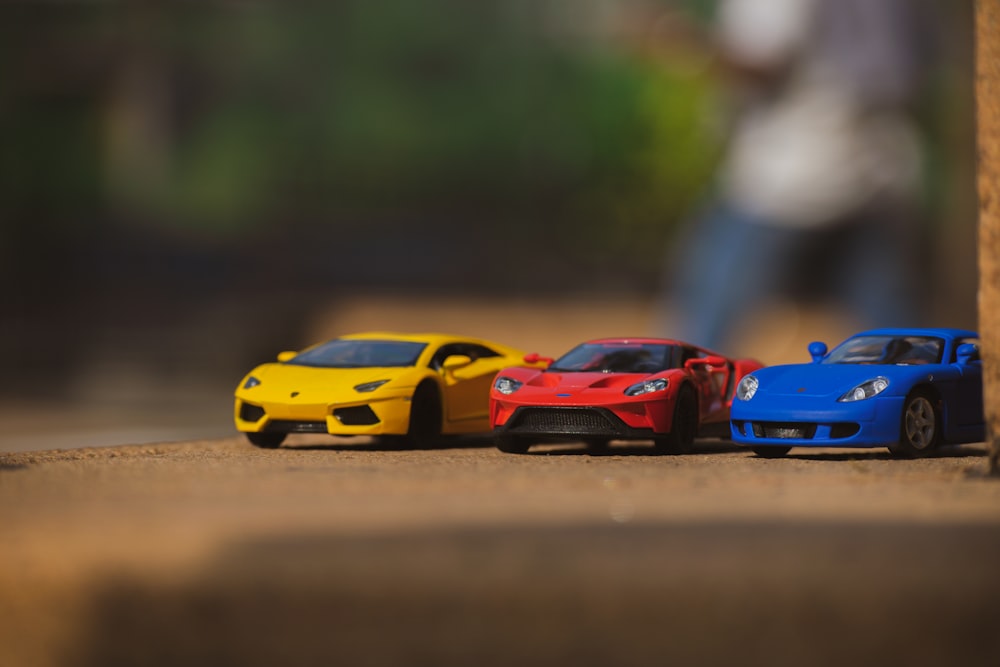 blue and orange lamborghini aventador scale model