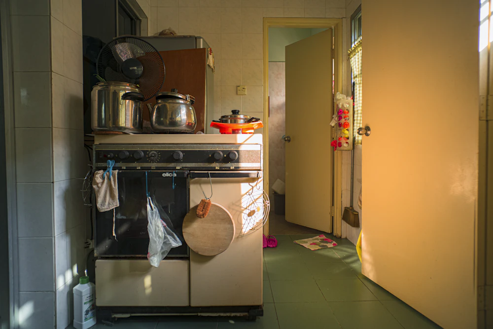 Before: cramped, dated galley kitchen