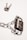 A padlock securely fastened with a chain, placed next to a set of keys on a white background. The metal surface of the padlock and chain reflects light, giving a shiny appearance.