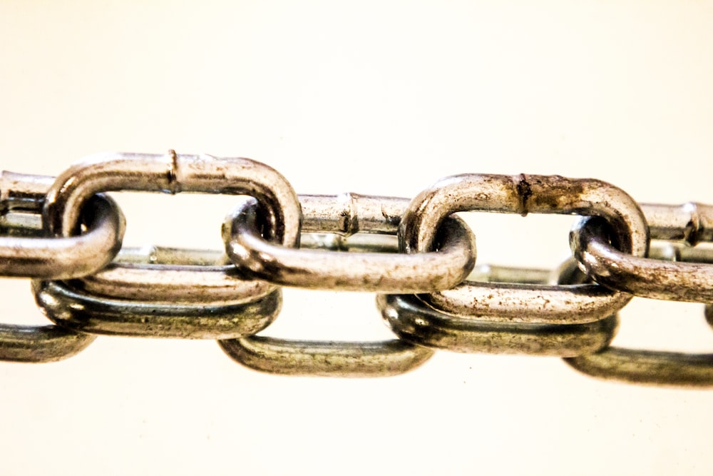 brown metal chain with white background