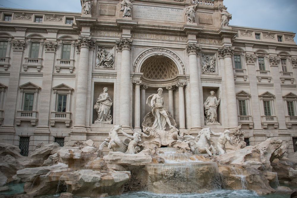 water fountain in front of building