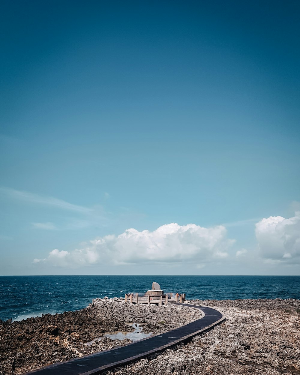 white clouds over the sea