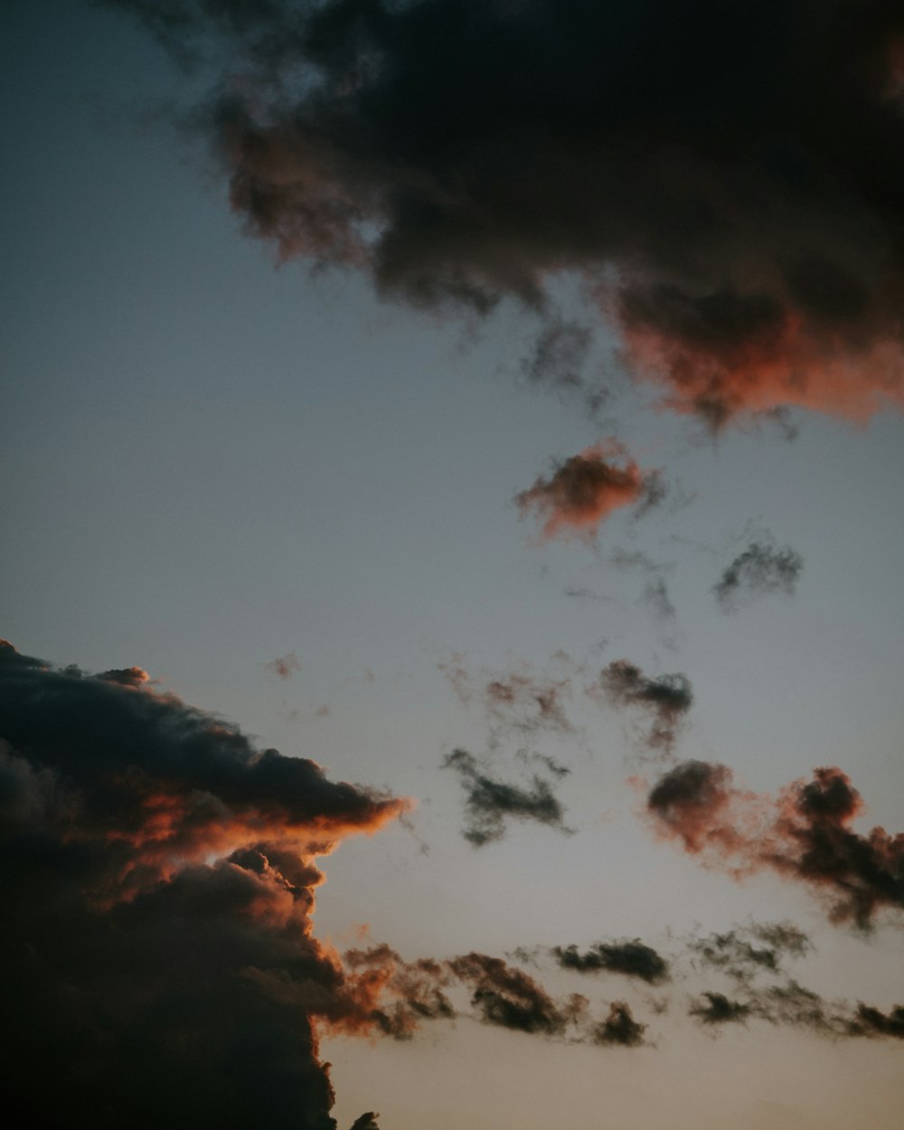 clouds on sky during night time